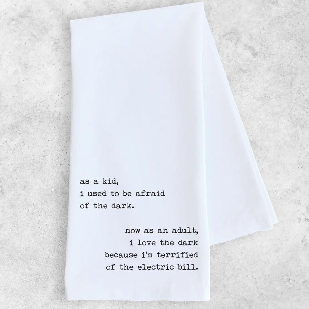 NWT SARCASTIC 100 Percent Cotton White Tea Towel